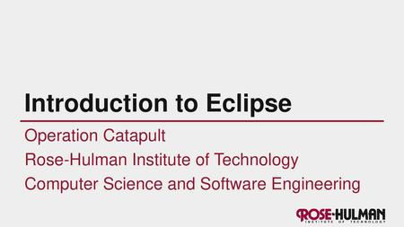 Introduction to Eclipse