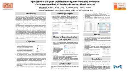 Application of Design of Experiments using JMP to Develop a Universal