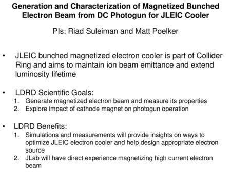 PIs: Riad Suleiman and Matt Poelker