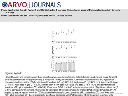 From: Insulin-like Growth Factor-1 and Cardiotrophin 1 Increase Strength and Mass of Extraocular Muscle in Juvenile Chicken Invest. Ophthalmol. Vis. Sci..