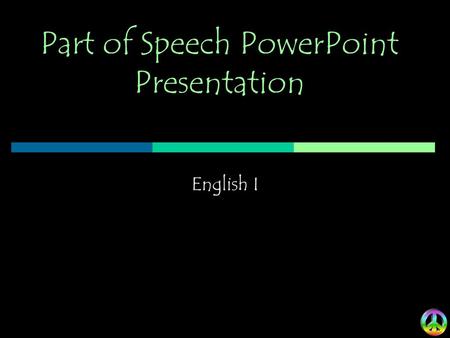 Part of Speech PowerPoint Presentation