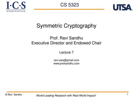 Symmetric Cryptography