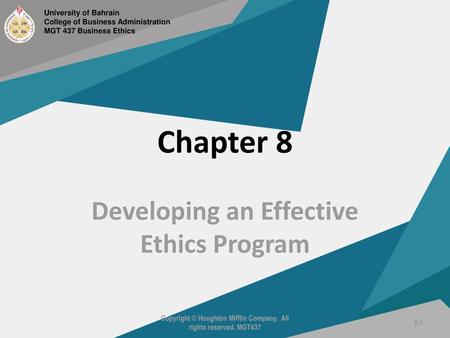 Developing an Effective Ethics Program