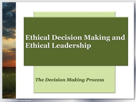 Ethical Decision Making and Ethical Leadership