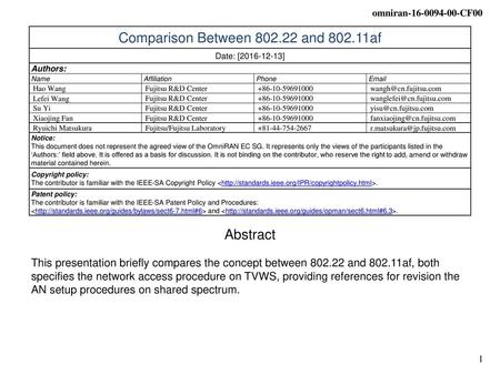 Comparison Between and af