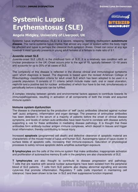 Systemic Lupus Erythematosus (SLE)