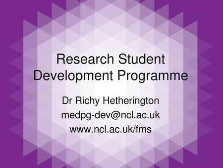 Research Student Development Programme