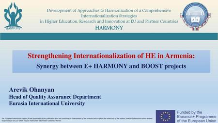 Strengthening Internationalization of HE in Armenia: