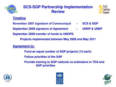 SCS-SGP Partnership Implementation Review