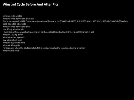 Winstrol Cycle Before And After Pics