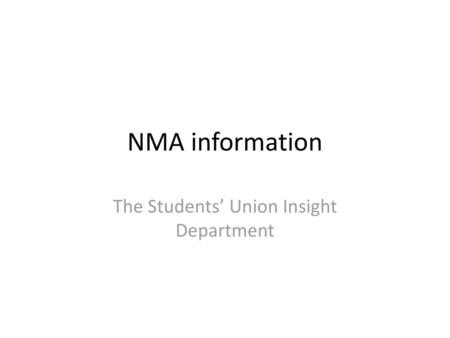 The Students’ Union Insight Department