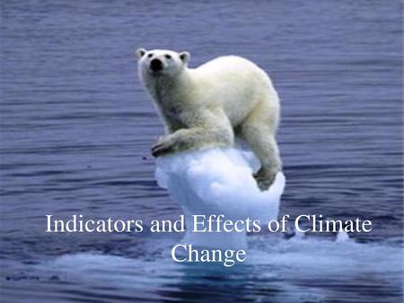 Indicators and Effects of Climate Change