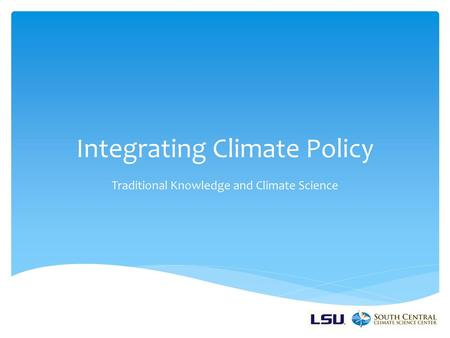 Integrating Climate Policy