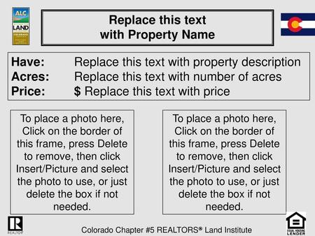 Colorado Chapter #5 REALTORS® Land Institute