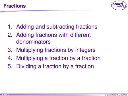 Adding and subtracting fractions