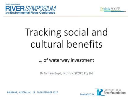 Tracking social and cultural benefits