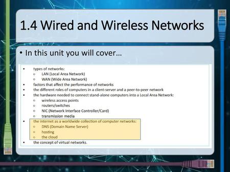 1.4 Wired and Wireless Networks