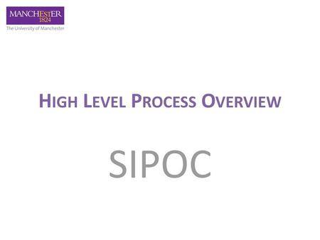 High Level Process Overview