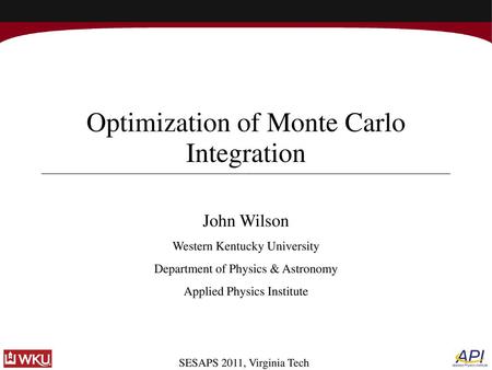 Optimization of Monte Carlo Integration