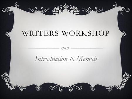 Introduction to Memoir