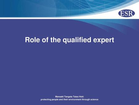 Role of the qualified expert