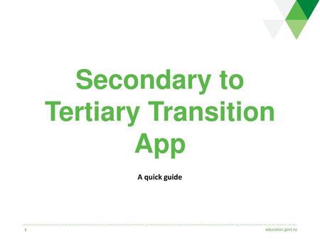 Secondary to Tertiary Transition App