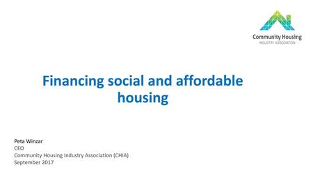 Financing social and affordable housing