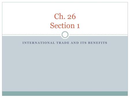 International Trade and Its Benefits