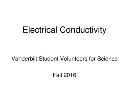 Electrical Conductivity