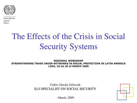 ILO SPECIALIST ON SOCIAL SECURITY