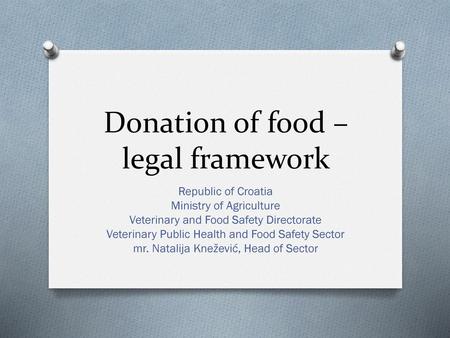 Donation of food – legal framework