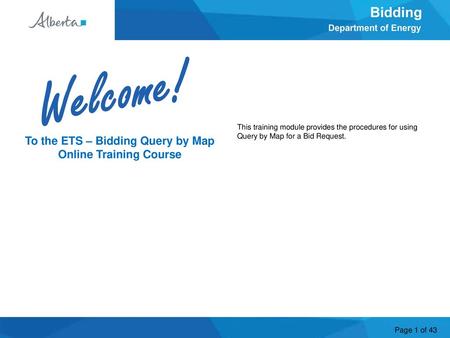 To the ETS – Bidding Query by Map Online Training Course