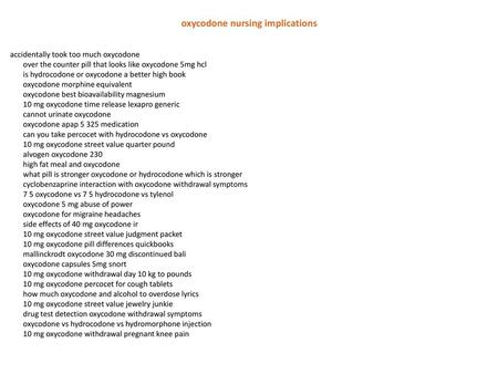 oxycodone nursing implications