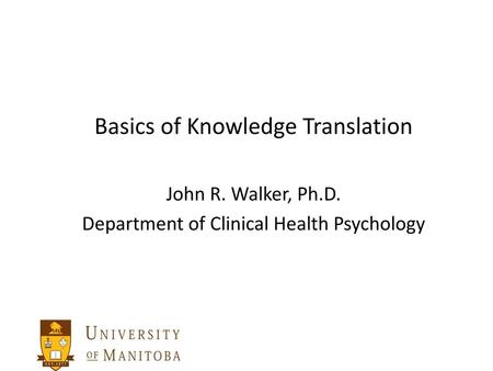 Basics of Knowledge Translation