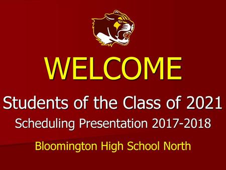 Students of the Class of 2021 Scheduling Presentation