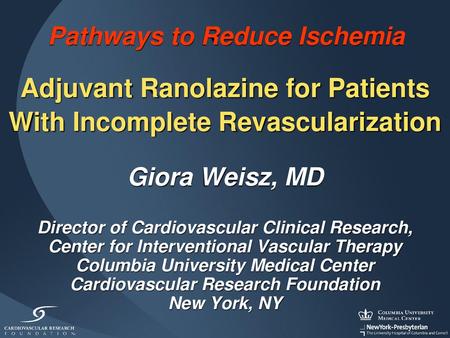 Adjuvant Ranolazine for Patients With Incomplete Revascularization