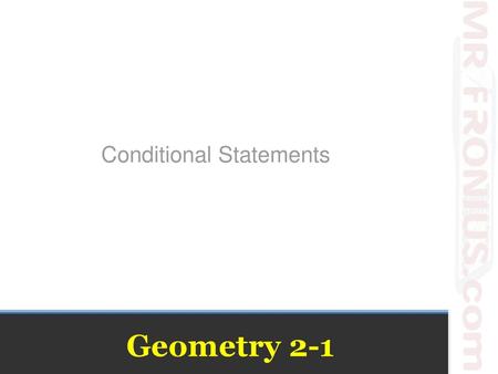 Conditional Statements