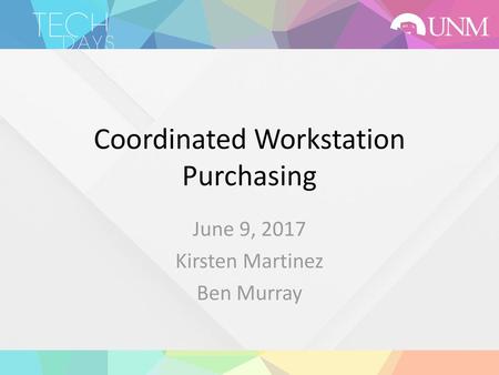 Coordinated Workstation Purchasing