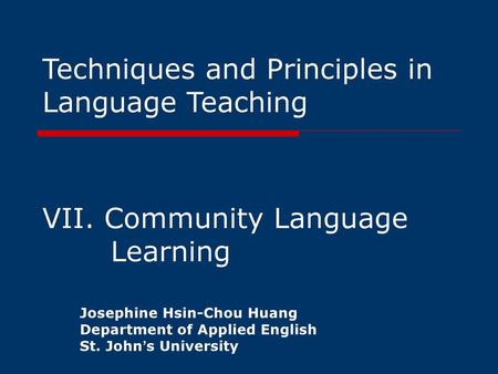 Techniques and Principles in Language Teaching