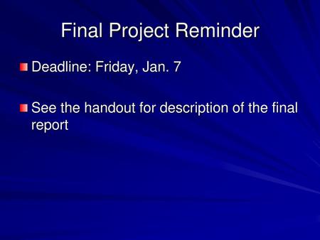 Final Project Reminder