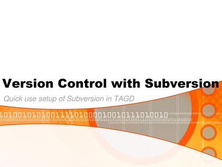 Version Control with Subversion