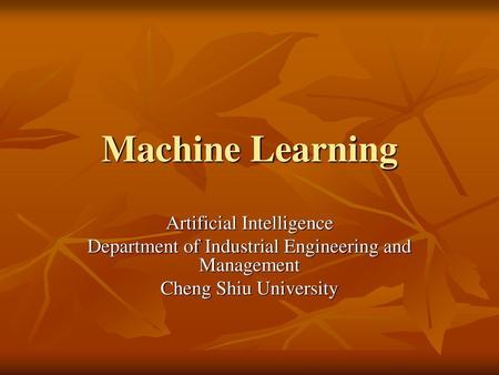 Machine Learning Artificial Intelligence