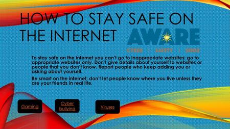 How to stay safe on the internet