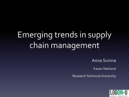 Emerging trends in supply chain management