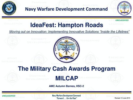 Navy Warfare Development Command The Military Cash Awards Program