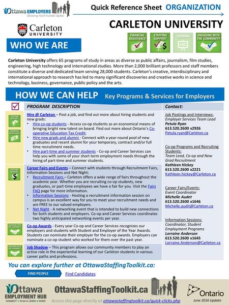 HOW WE CAN HELP Key Programs & Services for Employers