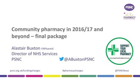 Community pharmacy in 2016/17 and beyond – final package