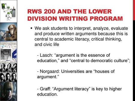 RWS 200 and the lower division writing program