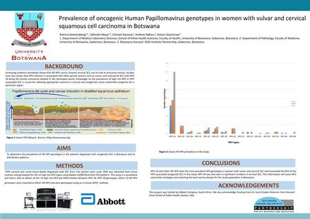 Prevalence of oncogenic Human Papillomavirus genotypes in women with vulvar and cervical squamous cell carcinoma in Botswana Patricia Rantshabeng1,2 ,