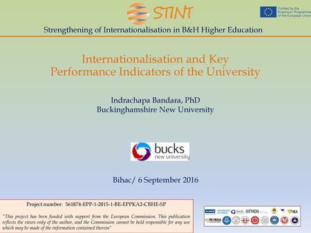 Strengthening of Internationalisation in B&H Higher Education